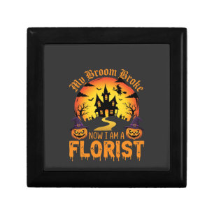 Halloween My Broom Broke Florist Witch Gift Box