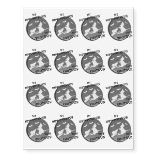 Halloween My Hippopotamus Rides Shotgun Temporary Tattoos