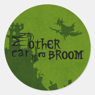 Halloween My other car is a broom Classic Round Sticker