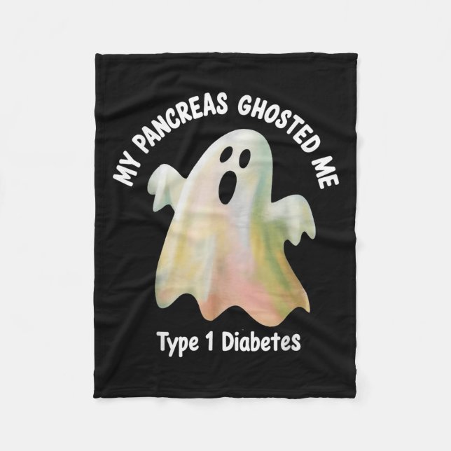 Halloween My Pancreas Ghosted Me Diabetes Boys &am Fleece Blanket (Front)