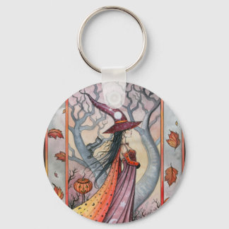 Halloween Mystic Witch by Molly Harrison Keychain