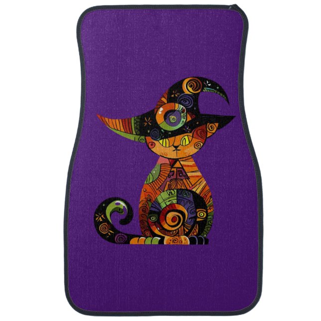 Halloween/mystical/cat/fall  car floor mat (Front)