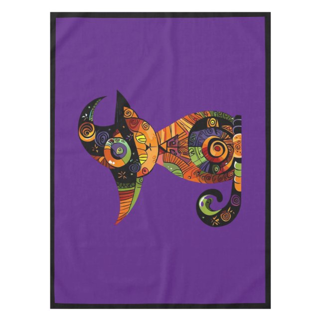 Halloween/mystical/cat/fall  tablecloth (Front)
