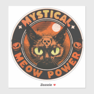 Halloween Mystical Meow Power Sticker