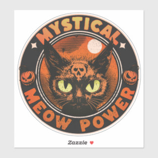 Halloween Mystical Meow Power Sticker