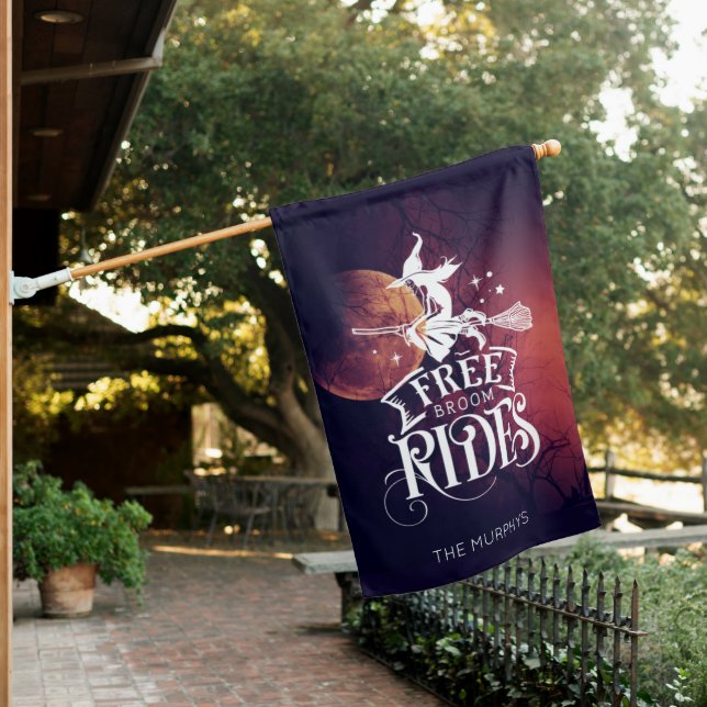 Halloween Mystical Witch Free Rides House Flag (In SItu)