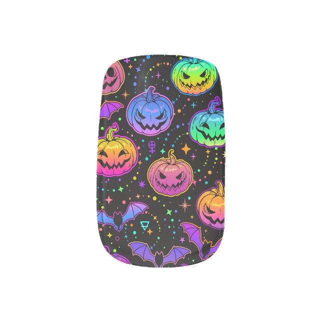 Halloween nail art, Pumpkin nail art (Left Thumb)