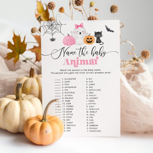 Halloween Name the baby animal baby shower game