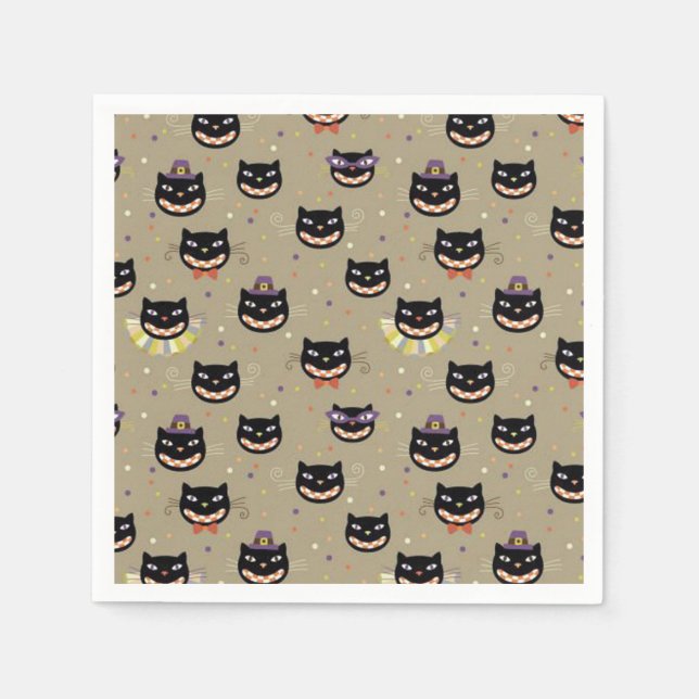 Halloween Napkin/Black Cats Napkins (Front)
