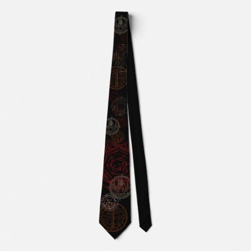 Halloween Neck Tie with Magic Seals  Circles