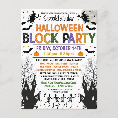 Halloween Neighborhood Block Party Invite