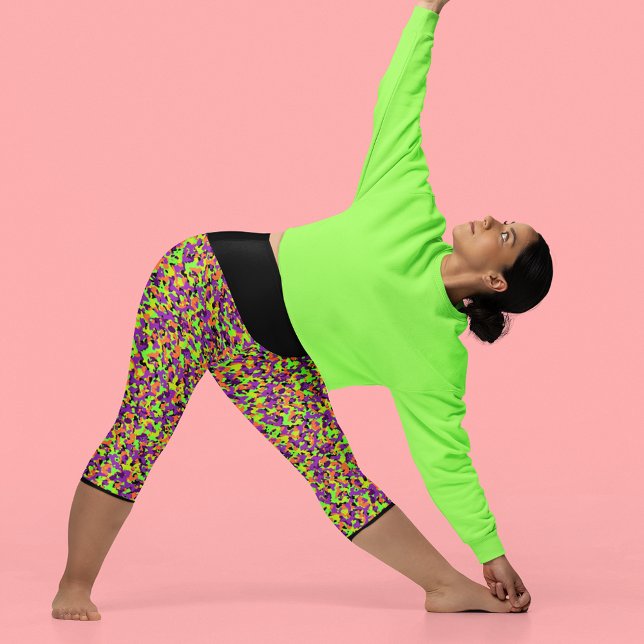 Halloween Neon Camouflage Capri Leggings (Creator Uploaded)