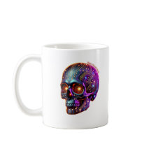 Halloween Neon Circuit Skull