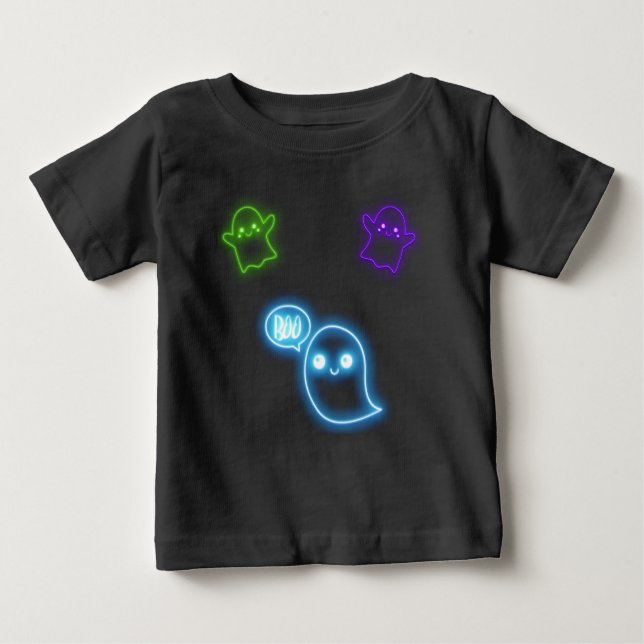 Halloween Neon Ghosts Baby T-Shirt (Front)