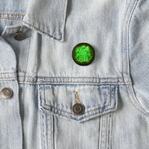 Halloween Neon Glow Look Green Trick Treat Party Button