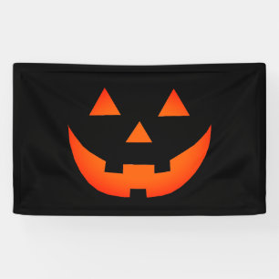 Halloween neon orange black Jack o lantern Banner