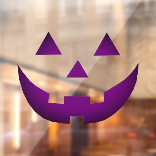 Halloween neon purple Jack o lantern scary funny  Window Cling