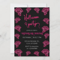 Halloween Neon Vampire Party Invitation