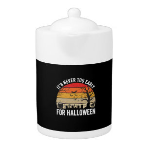 Halloween Never Too Early Vintage Sunset Teapot