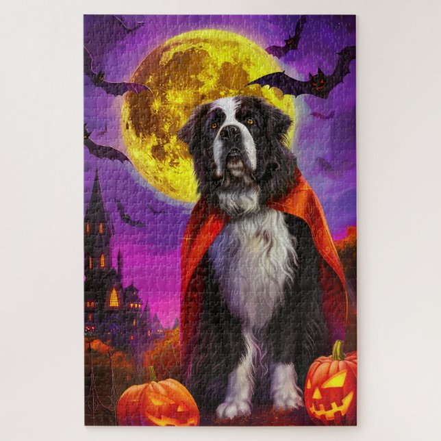  Halloween Newfoundland Vampire Pumpkins Scary Jigsaw Puzzle (Vertical)