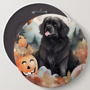 Halloween Newfoundland With Pumpkins Scary  Button