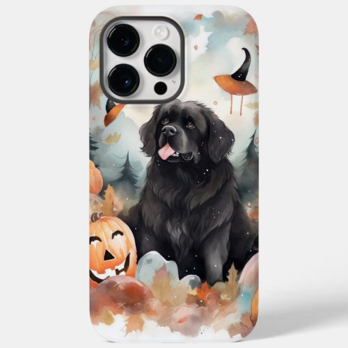 Halloween Newfoundland With Pumpkins Scary  Case_Mate iPhone 14 Pro Max Case