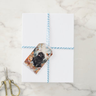 Halloween Newfoundland With Pumpkins Scary Gift Tags
