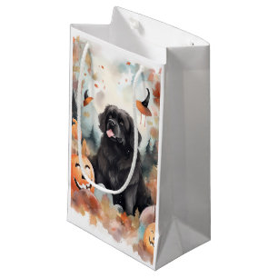 Halloween Newfoundland With Pumpkins Scary Small Gift Bag