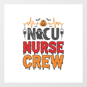 Halloween NICU Nurse Crew Vintage Typography Shirt Floor Decals