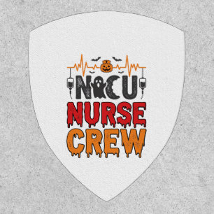 Halloween NICU Nurse Crew Vintage Typography Shirt Patch