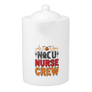 Halloween NICU Nurse Crew Vintage Typography Shirt Teapot
