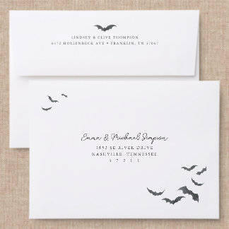 Halloween Night Bat Addressed Envelopes