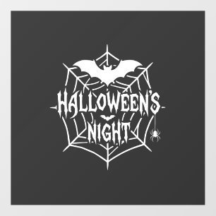 Halloween Night Bat Spider Web Vector Design_1 Floor Decals