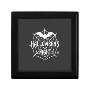 Halloween Night Bat Spider Web Vector Design_1 Gift Box