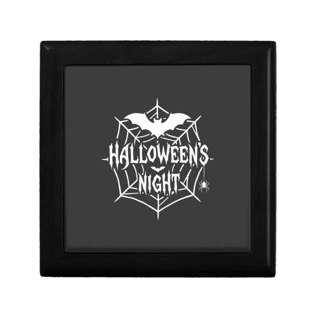 Halloween Night Bat Spider Web Vector Design_1 Gift Box (Front)
