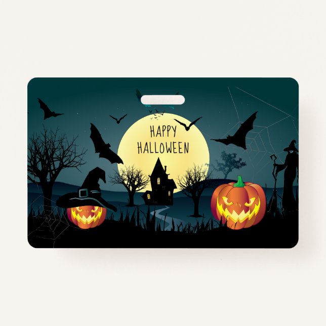 Halloween Night Celebration Carnival Trendy Badge (Front)