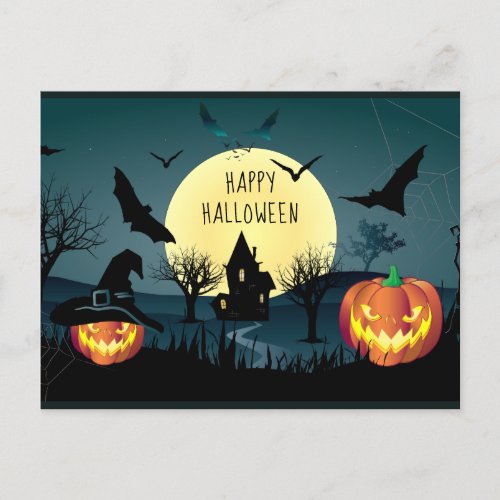 Halloween Night Celebration Carnival Trendy Holiday Postcard