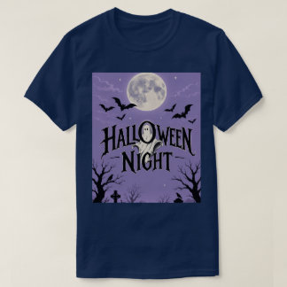 Halloween Night Ghost Moon Graveyard T-Shirt