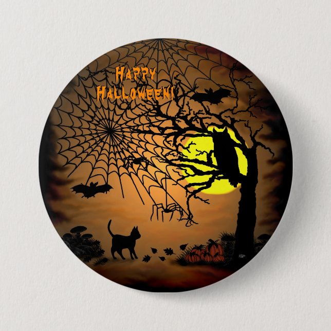 Halloween Night , Happy Halloween ! Button (Front)