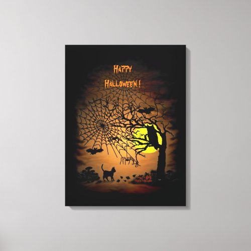 Halloween Night  Happy Halloween  Canvas Print