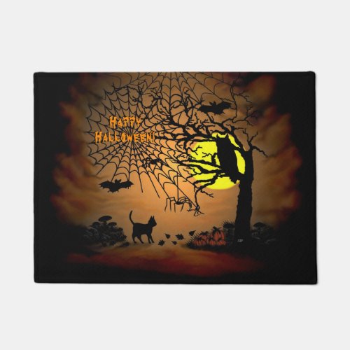 Halloween Night  Happy Halloween  Doormat