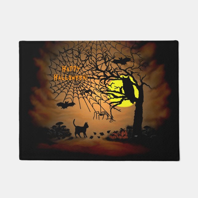 Halloween Night , Happy Halloween ! Doormat (Front)