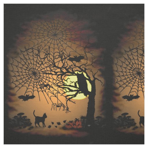 Halloween Night , Happy Halloween ! Fabric