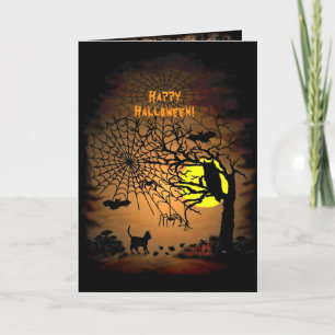 Halloween Night , Happy Halloween ! Letterpress Thank You Card