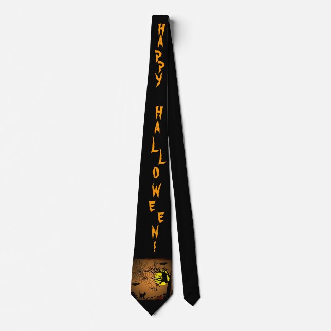 Halloween Night , Happy Halloween ! Neck Tie (Front)