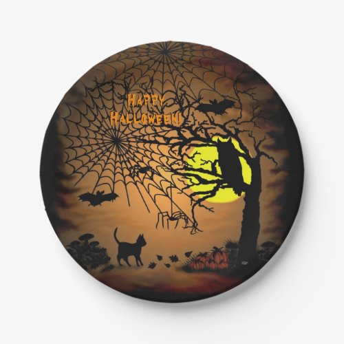 Halloween Night  Happy Halloween  Paper Plates