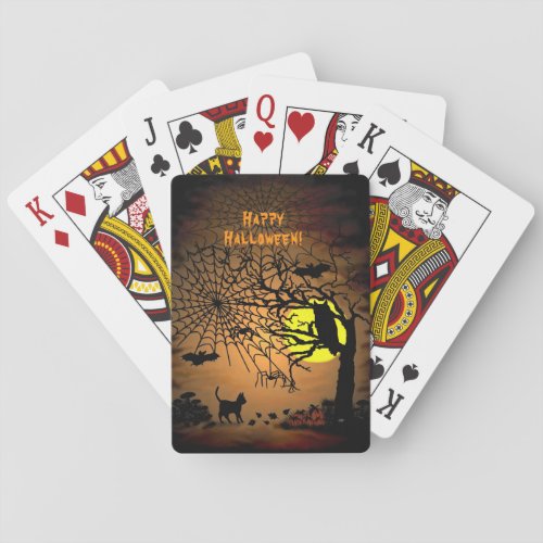 Halloween Night  Happy Halloween  Poker Cards