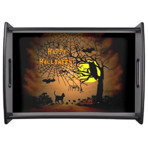 Halloween Night , Happy Halloween! Serving Tray