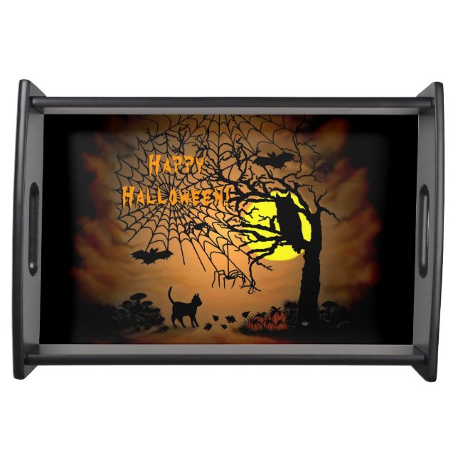 Halloween Night , Happy Halloween! Serving Tray (Front)