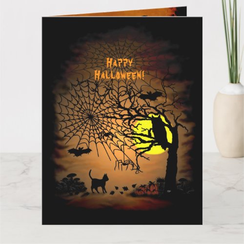 Halloween Night  Happy Halloween  Thank You Card